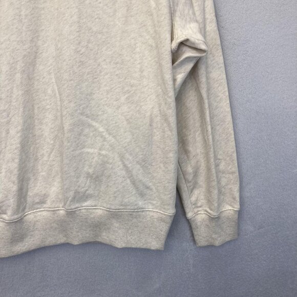 Fabletics 1/4 Zip Pullover Sweater Mens Medium Oatmeal Athletic Raglan Comfy - Picture 15 of 16